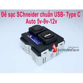 Đế sạc SChneider auto chuẩn USB & type C thanh lý mới chưa xài