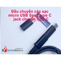 Đầu chuyển cáp sạc micro USB Sang type C – jack chuyển type C