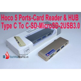 Đầu đọc thẻ Hoco Type-C & hub 5 cổng
